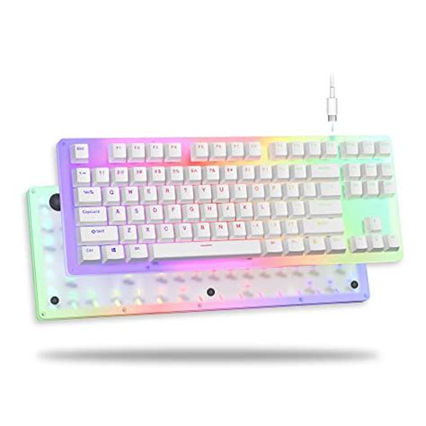 Womier K87 Clavier de jeu mécanique Gateron Switch TKL Hot Swapable Clavier partitionné RVB