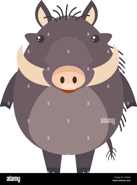 Wild Pig On White Background Illustration Stock Vector Image And Art Alamy