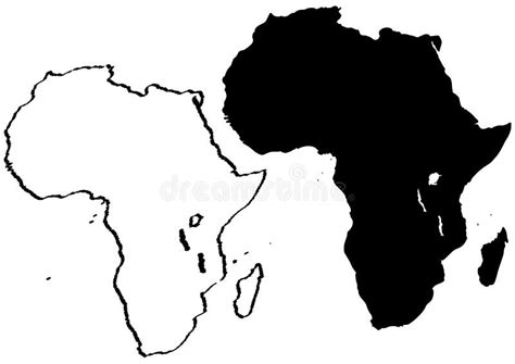 Mapa De Frica De L Neas Negras De Las Curvas Del Contorno En El Fondo