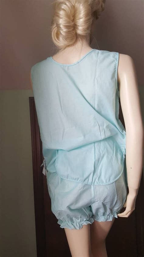 S Blue Babydoll Lingerie Set Vintage Pajama Set V Gem