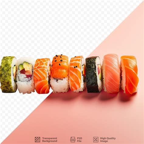 Une Ligne De Rouleaux De Sushi Avec Diff Rents Sushis Dessus Psd Premium