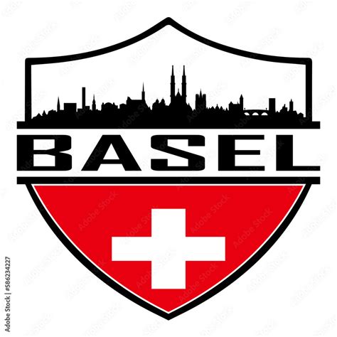 Basel Switzerland Skyline Silhouette Sunset Travel Souvenir Sticker