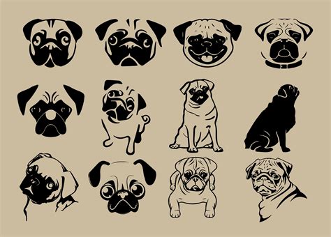 Pug Dog Bundle Svg Pug Clipart Hondenras Ontwerpen Pug Leven Svg En