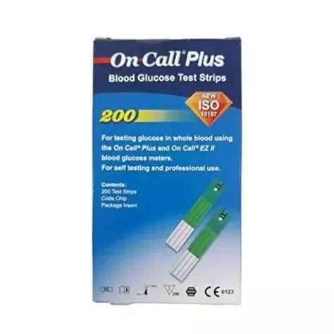 On Call Plus 200 Strips 200 Glucometer Strips, Blood Sugar Test Strips ...