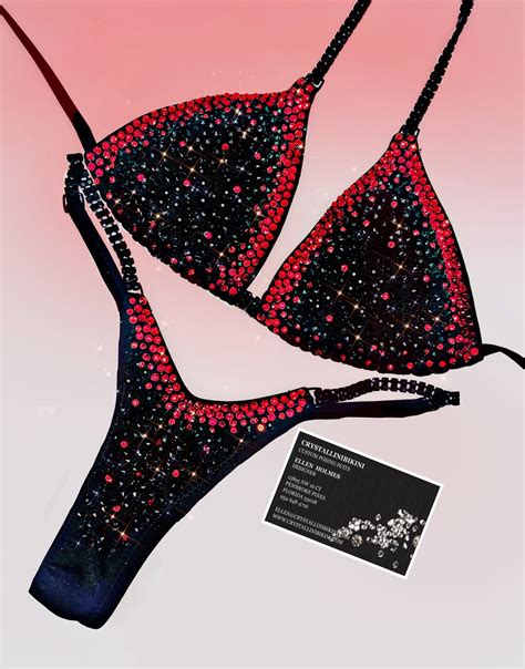 Black Competition Bikini With Contrast Etsy