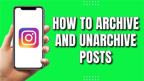 How To Archive And Unarchive Instagram Posts Youtube