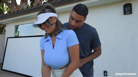 Horny Ella Knox Gagging Then Riding On Her Golf Trainer S Big Black