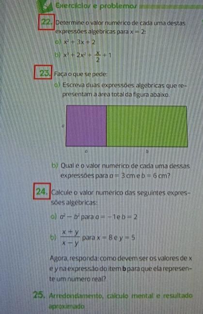 Exercicios E Problemar Determine O Valor Num Rico De Cada Uma