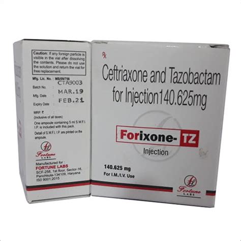 Mg Ceftriaxone And Tazobactam Injection At Inr In