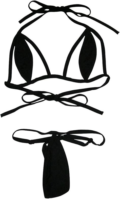 Amazon Skinbikini Women S Cut Out Teardrop Micro Bikini One Size Black Clothing