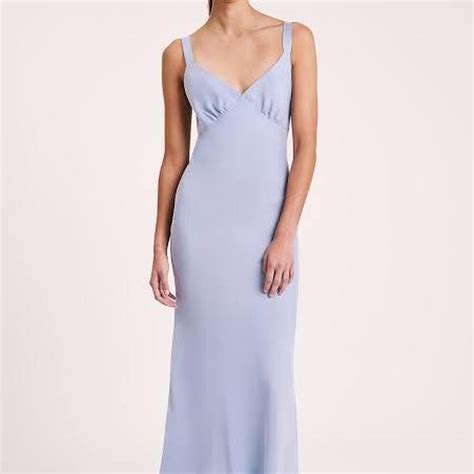 Nude Lucy Blue Maxi Slip Dress Brand New With Depop