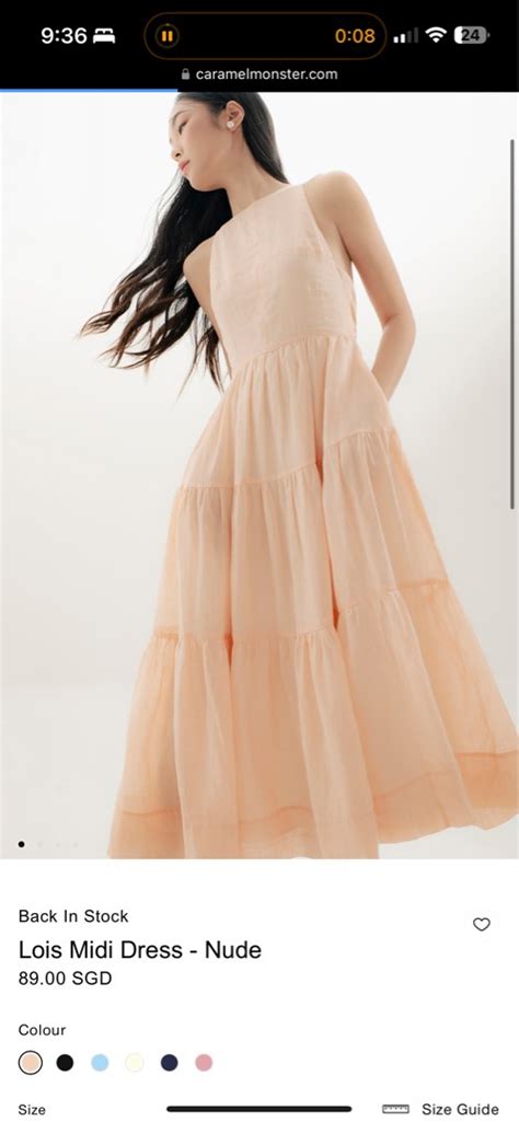 CAM Lois Midi Dress Nude Women S Fashion Dresses Sets Dresses On Carousell