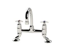 Cobra Star Heavy Pattern Sink Mixer Pillar Type Swivel Spout Chrome