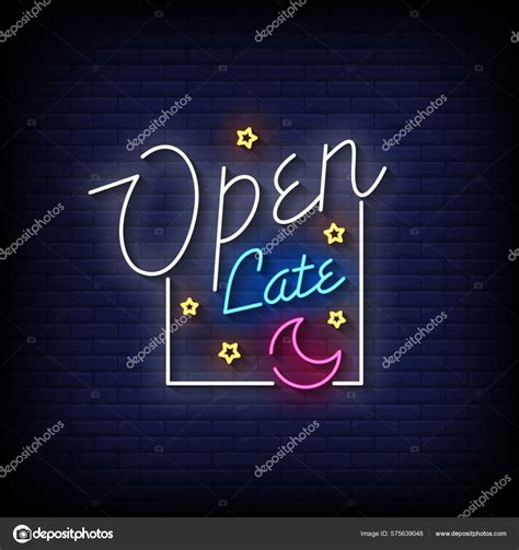 Open Late Neon Billboard Sign Stock Vector by ©bohlam 575639048
