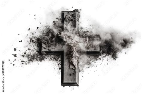 Cross Made Of Ashes Ash Wednesday Lent Season Vintage Abstract