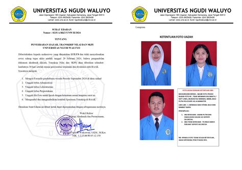 SURAT EDARAN TENTANG PENYERAHAN IJAZAH TRANSKRIP NILAI DAN SKPI