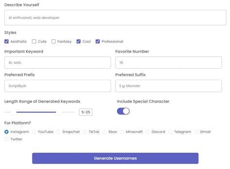 Create Perfect Online Identity with AI Username Generator