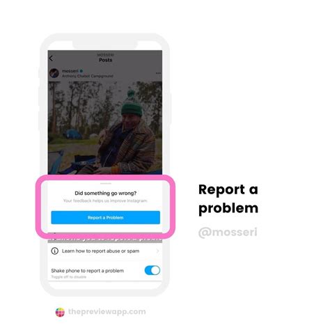 contact instagram report  problem rage shake included