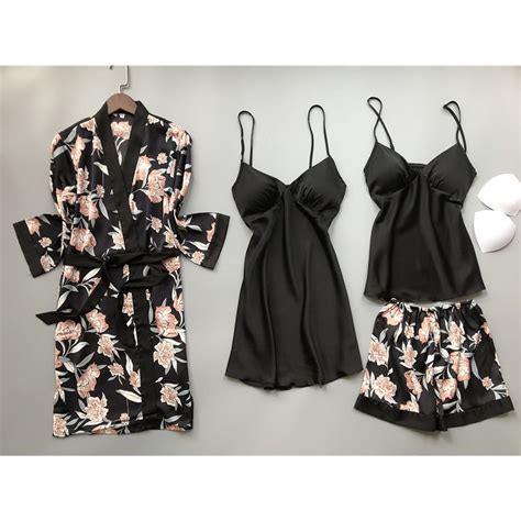 Jual Madeline Lingerie Kimono Set Premium Quality Bahan Satin Piyama Tidur Wanita