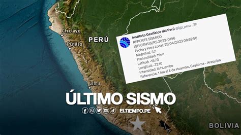 Último Sismo En Tumbes Piura Arequipa Perú Hoy Martes 25 De Abril