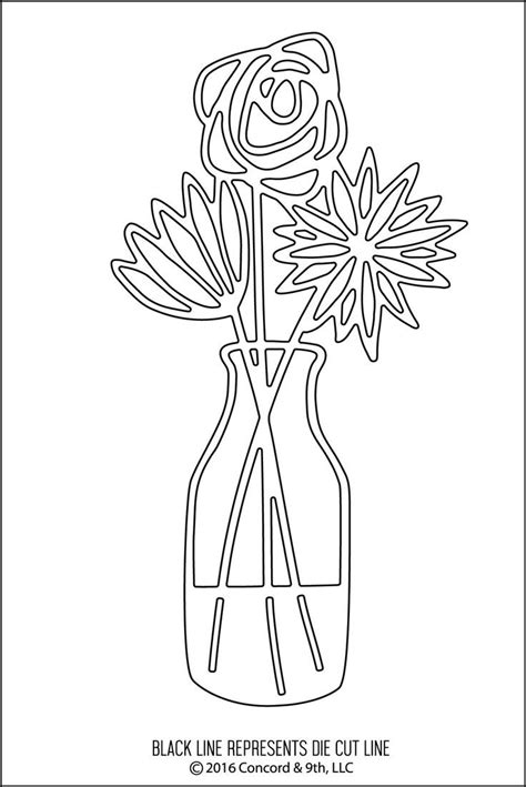 Трафарет ваза с цветами - 69 фото