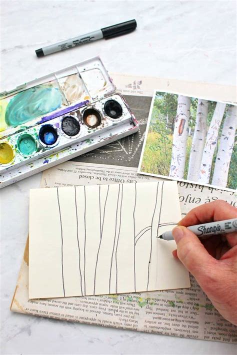 Easy How To Paint Aspen Trees In Watercolor Welcome To Nana S