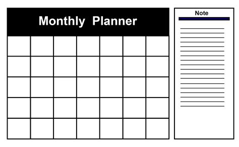 monthly template printable