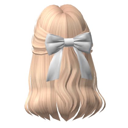 Soft Flowy Half Up Hair W Bow In Blonde Roblox