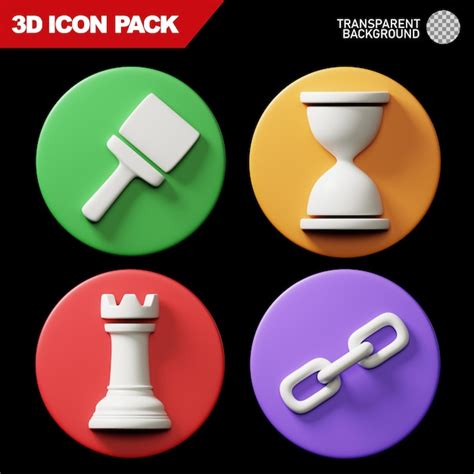 Paquete De Iconos 3d 18 Archivo PSD Premium