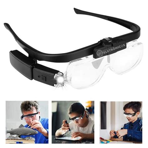 Oculos Da Lupa Lupa - Óculos Lupa Aumento Até 4,5 Led Recarregável Profissional Relojoeiros ...