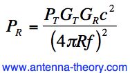 Friis Equation - (aka Friis Transmission Formula)