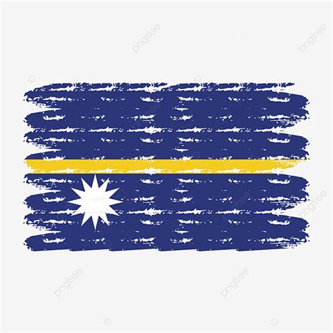 Nauru Flag Vector With Watercolor Brush Style Nauru Flag Png PNG And