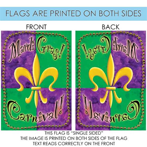 Fleur De Lis 'Mardi Gras Carnival' Outdoor House Flag 40" x 28 ...