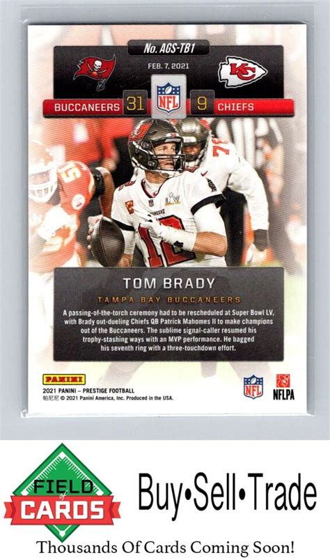 Panini Prestige Ags Tb Tom Brady Any Given Sunday Xtra Points Red