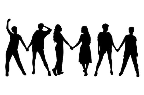 Free Vector Flat Design Holding Hands Silhouette