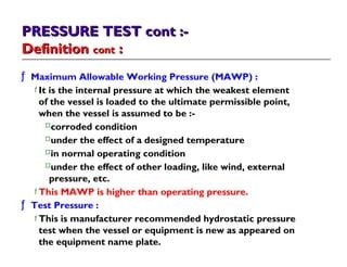 Pipefitting Pressure Test PPT