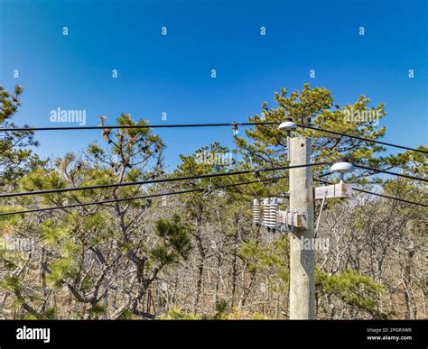 close    upper  portion   electrical pole stock photo