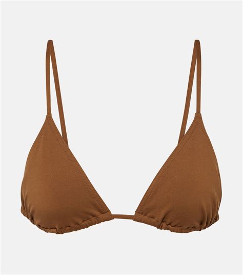 Mouna Triangle Bikini Top In Brown Eres Mytheresa