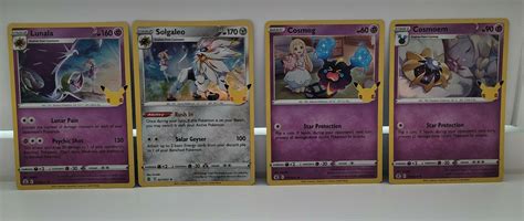 Pokemon TCG Celebrations Lunala 015 Solgaleo 021 Cosmog 013