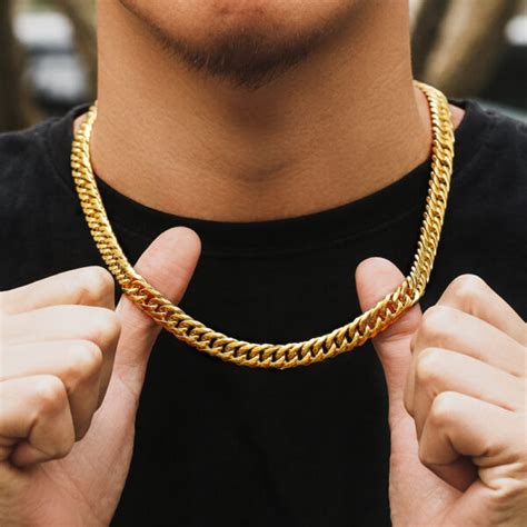 cuban curb chain mm  gold ice switzerland