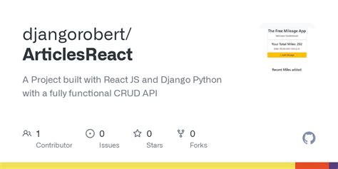 GitHub Djangorobert ArticlesReact A Project Built With React JS And