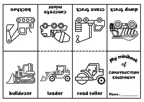 Construction Equipment Mini Coloring Book Ezpzlearn