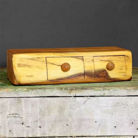 Double Drawer Yew Jewellery Box With Secret By Dave McKeen