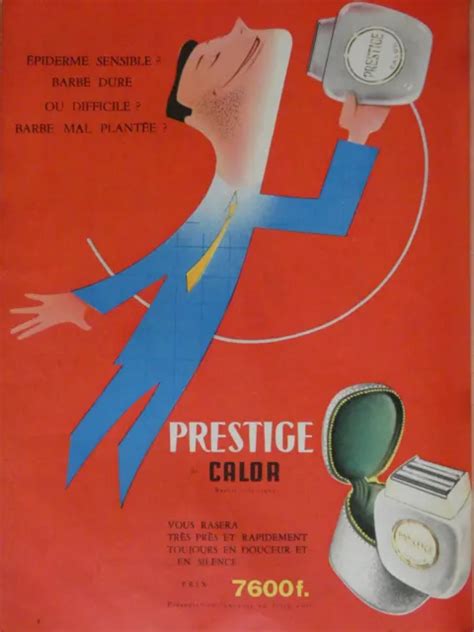 PUBLICITÉ PRESSE 1955 Le Rasoir Électrique Prestige De Calor Création