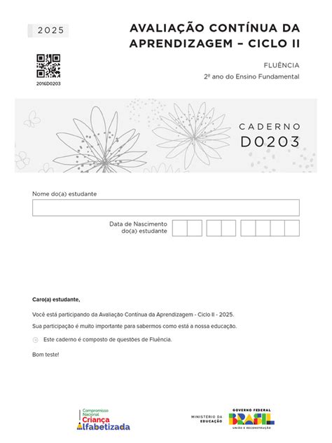 Prova De Fluência 2 Ano 2025