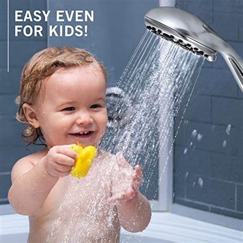 Lokby 5″ High Pressure Handheld Shower Head 6 Setting High Flow Even