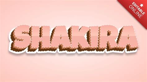 Shakira 3D Pastel Galletas Generador De Efectos De Texto