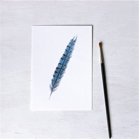 Blue Jay Feather Art Print – Trowel and Paintbrush