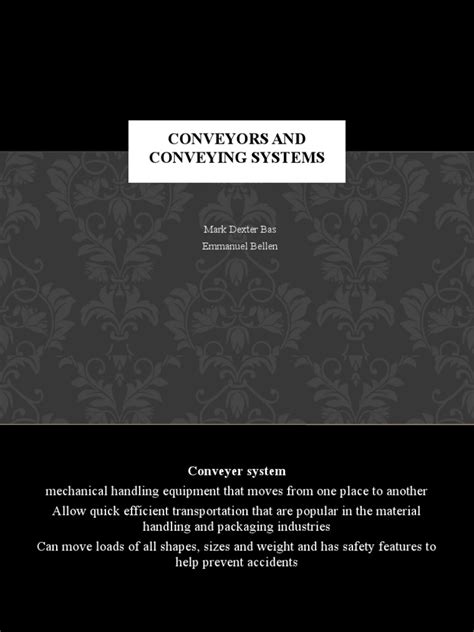 Conveyors and Conveying Systems | PDF | Manufactured Goods | Mechanical Engineering