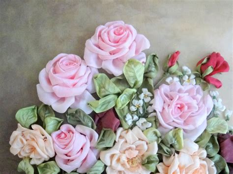 Silk ribbon embroidery 'Roses ' | Etsy